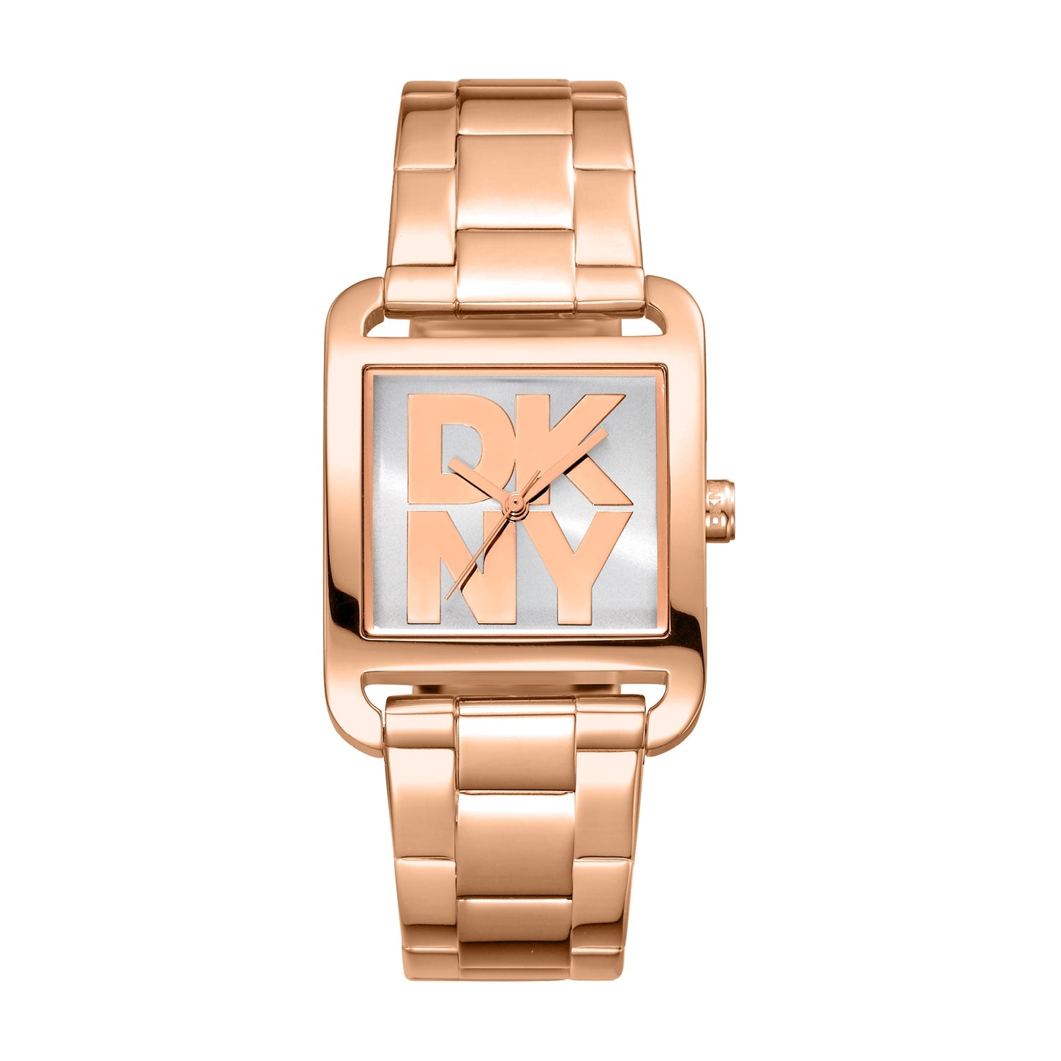 DKNY Rose Gold Stainless Steel Womens Watch Silver Dial 29mm