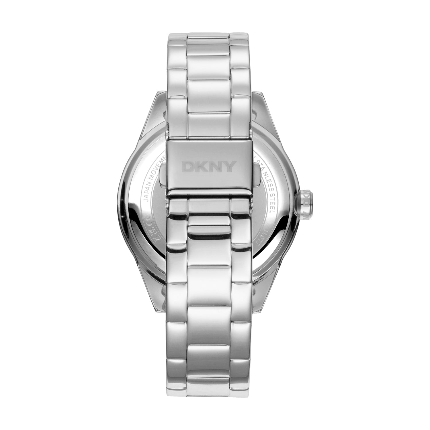 DKNY Silver Stainless Steel Rose Dial Multi Glitz 40mm Watch