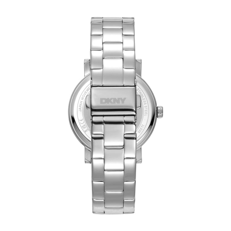 DKNY Soho Logo Silver Dial Stainless Steel Watch DK1L035M0205