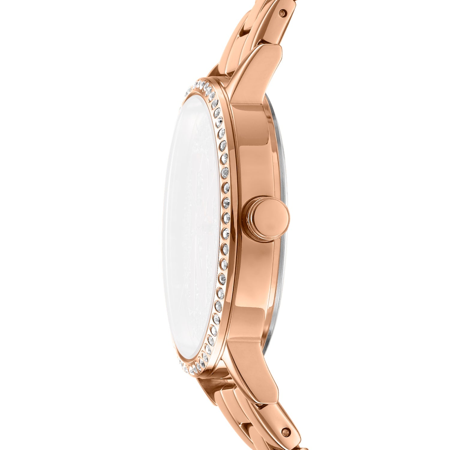 DKNY Soho Rose Gold Stainless Steel Womens Watch 36mm Silver Dial