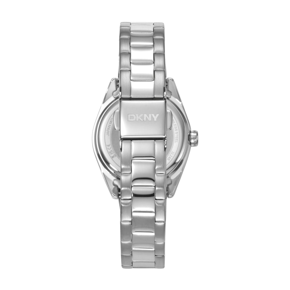 DKNY Logo Silver 28mm Silver Dial Womens Watch + Silver Bracelet DK1L145M0035