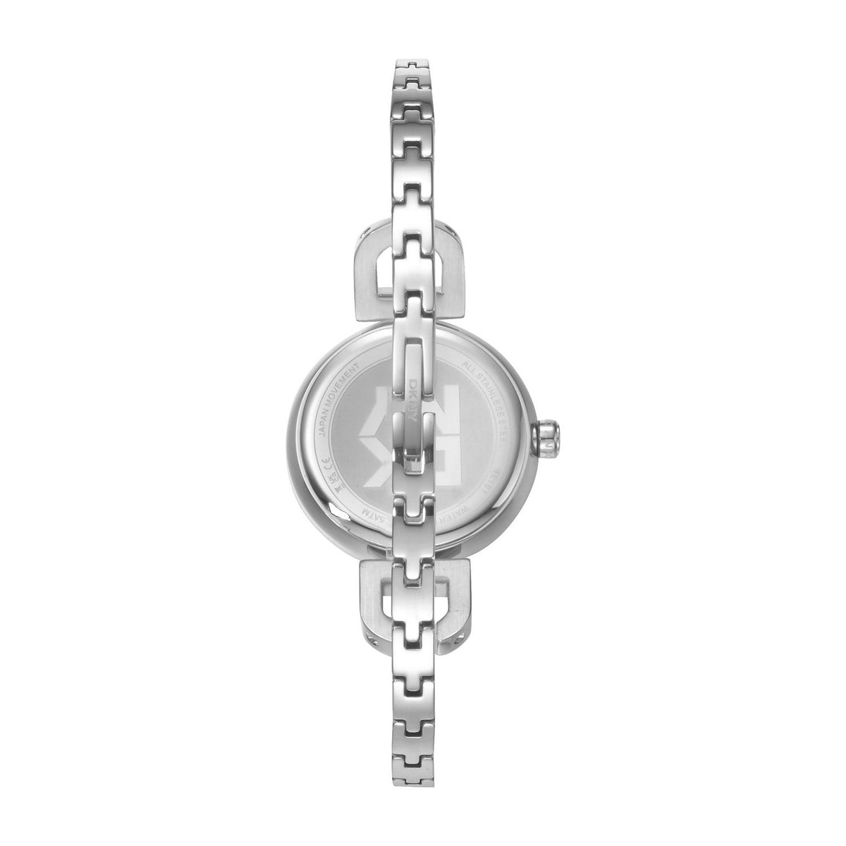 DKNY Half Bangle Silver 26mm Black Dial Womens Watch DK1L161M0035