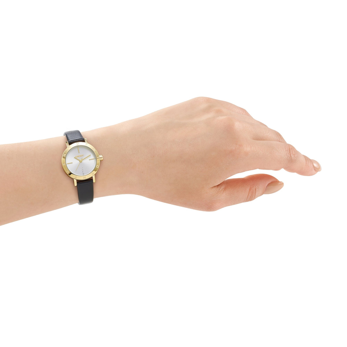 DKNY Essentials Gold 28mm Silver Dial Womens Watch + Gold Bracelet DK1L165L0025