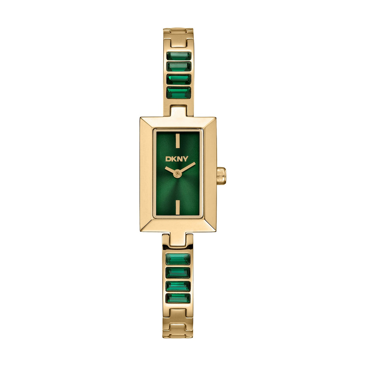 DKNY Signature Shape Green Dial Gold / Green Steel Womens Watch DK1L166M0045 front packshot