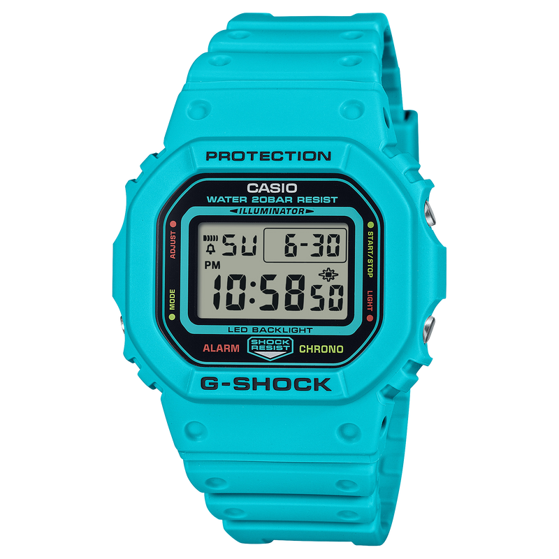 G-Shock 数字蓝色树脂表带手表 DW5600EP-2D