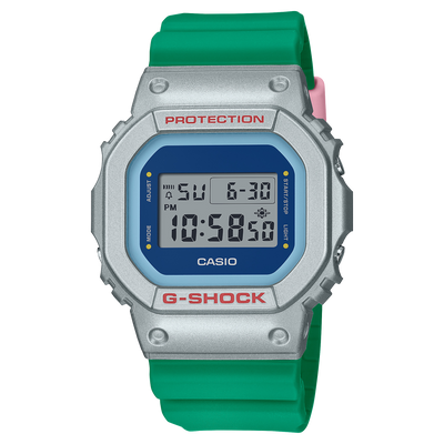 G-Shock 蓝色表盘绿色树脂表带手表 DW5600EU-8A3