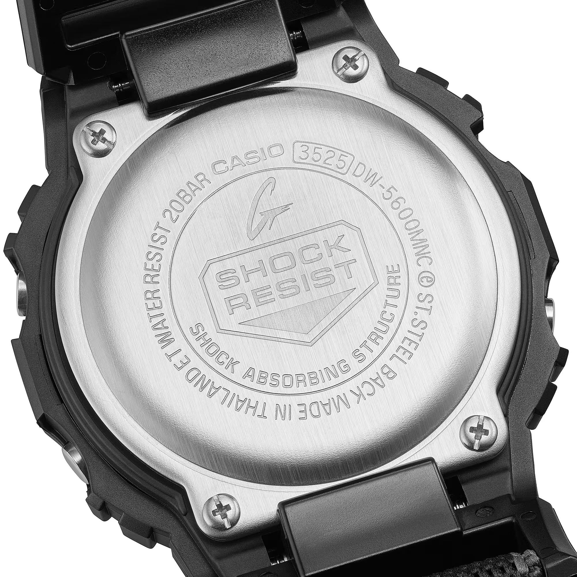 G-Shock Digital All Black Nylon FIDLOCK Clasp Band Watch DW5600MNC-1D