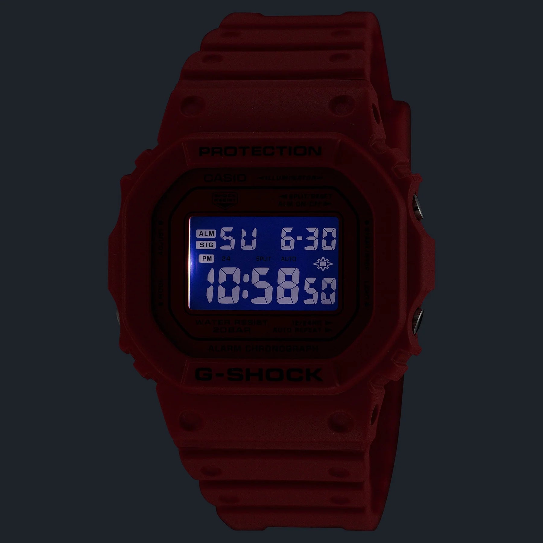 G-Shock 5600 Digital Red Band and Dial DW5600RRB-4D