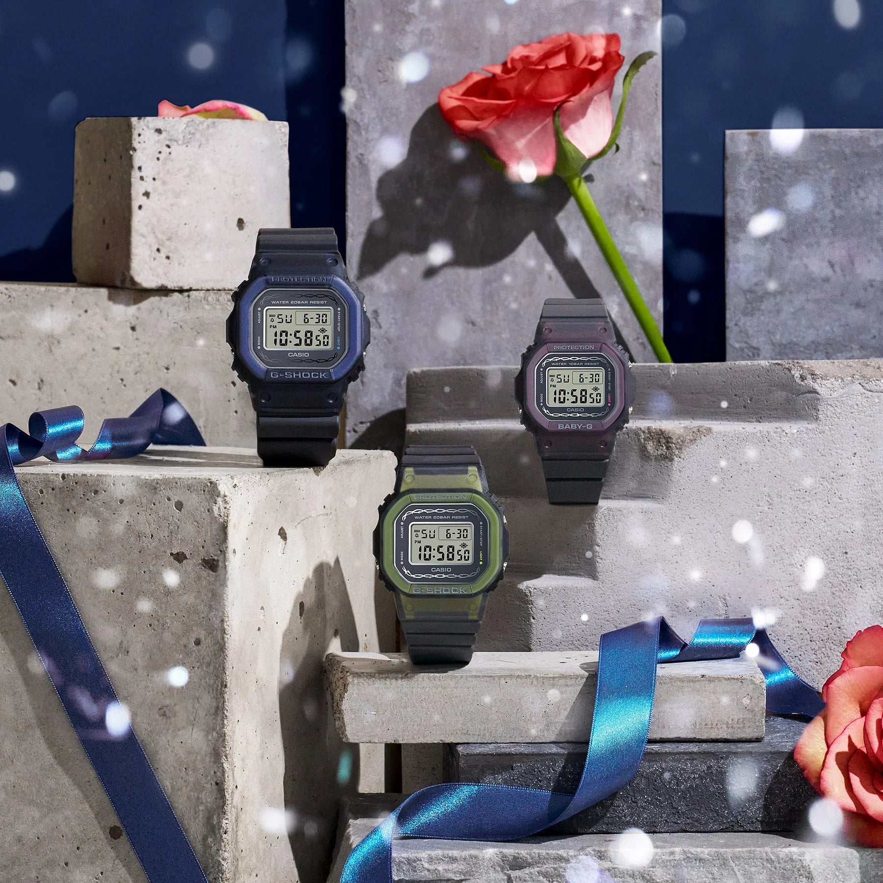 G-Shock 5600 Rose-Themed with Blue Bezel DW5600RS-8D