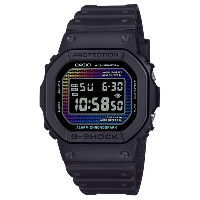 Iconic G-Shock 5600 Series Timepiece with Rainbow Gradation DW5600RW-1D