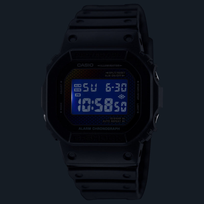 Iconic G-Shock 5600 Series Timepiece with Rainbow Gradation DW5600RW-1D