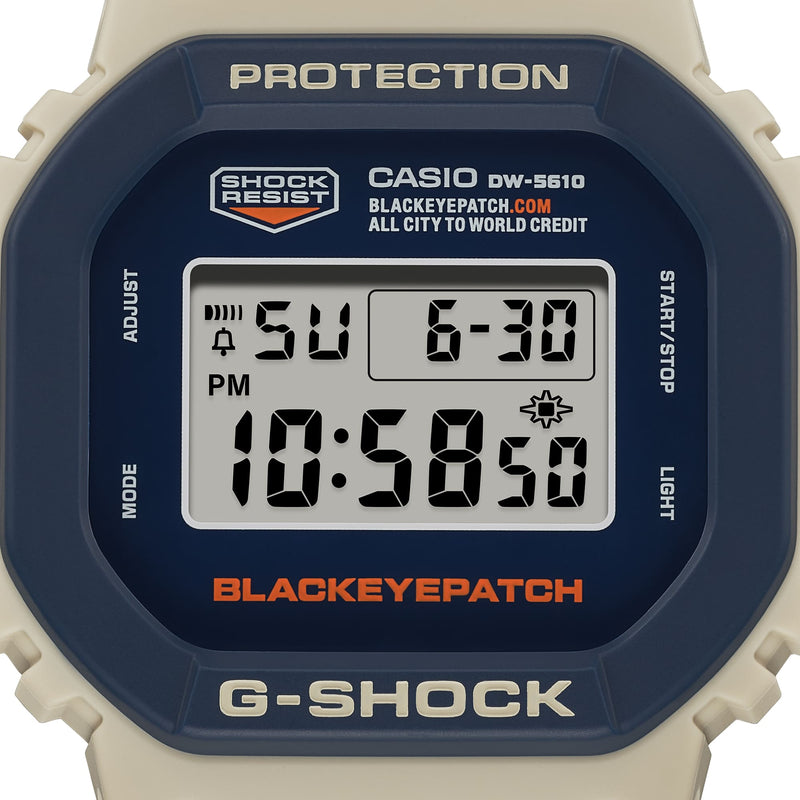 G-Shock Digital Black Eye Patch Blue Resin Band Watch DW5610BEP-2D