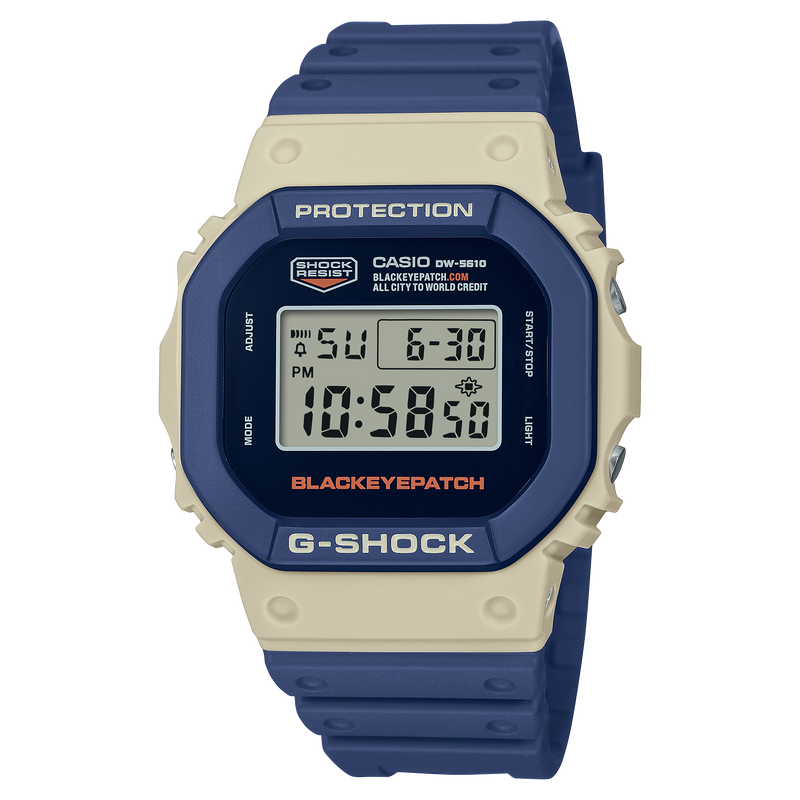 G-Shock Digital Black Eye Patch Blue Resin Band Watch DW5610BEP-2D