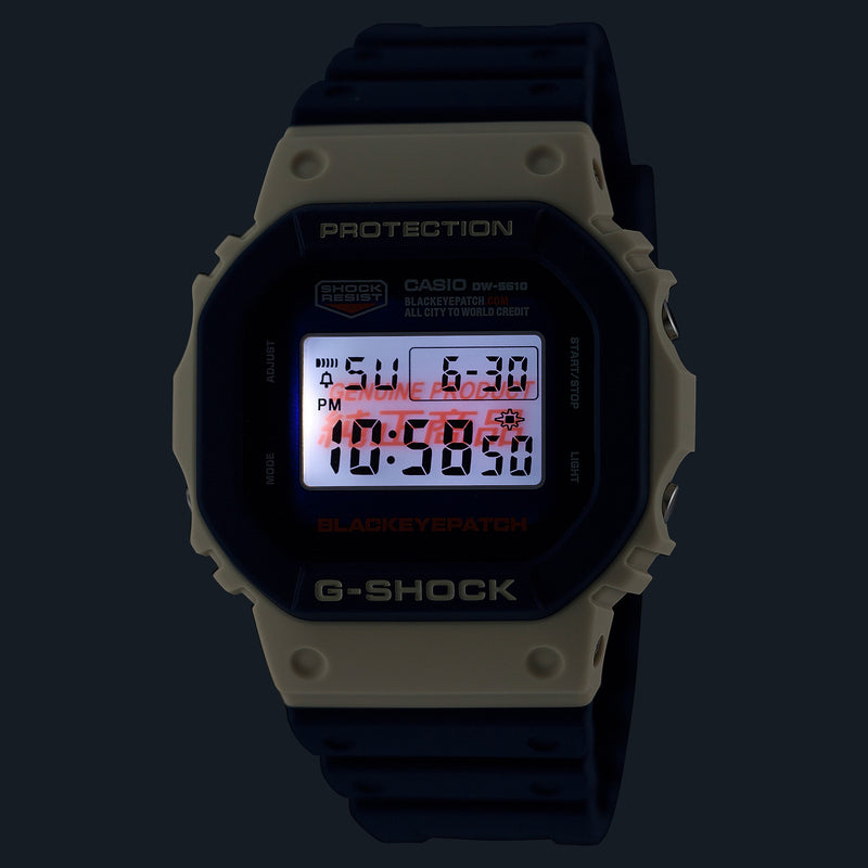 G-Shock Digital Black Eye Patch Blue Resin Band Watch DW5610BEP-2D