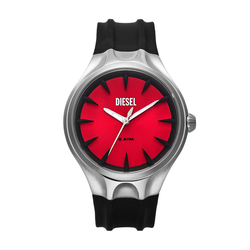 Men's Diesel Streamline Black Silicone Watch with Three-Hand Movement - DZ2202