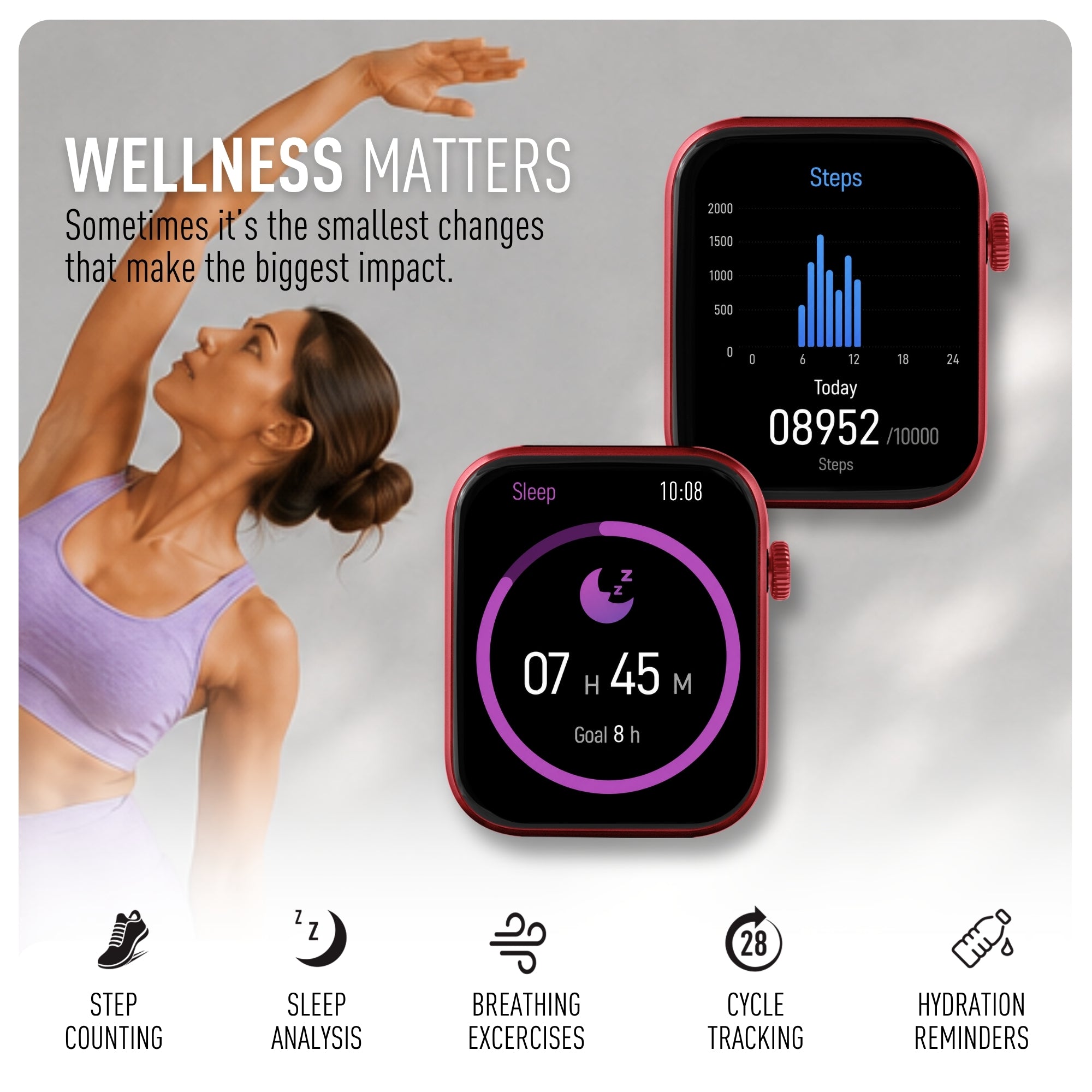 Reflex Active Spectra 300 S Lite Amoled Red Bezel Black Silicone smart watch — view 3
