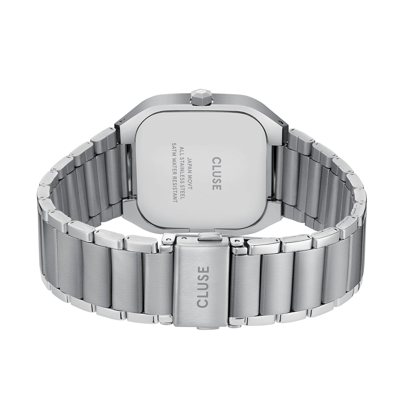 CLUSE Quadrus Multifunction watch, blue dial, silver stainless steel strap CW26209, strap detail