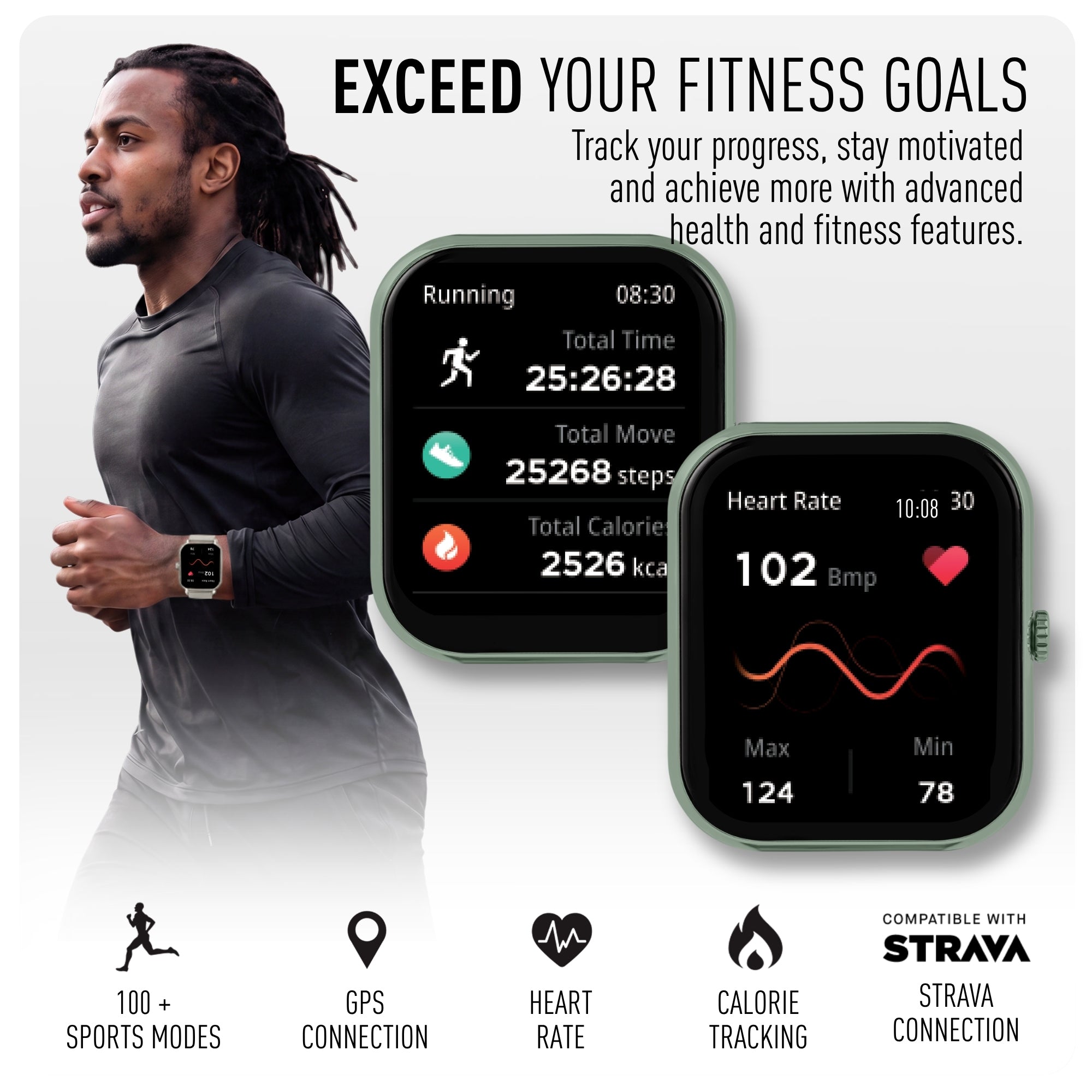 Reflex Active Nexus 100 S Lite Green Silicone smart watch — view 2