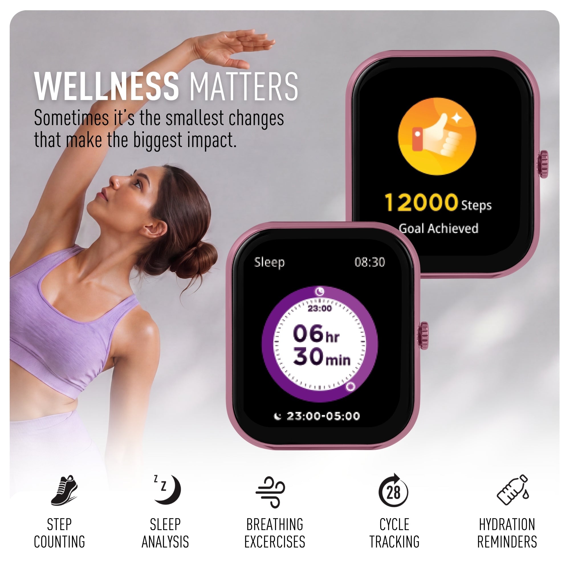 Reflex Active Nexus 100 S Lite Pink Silicone smart watch — view 3