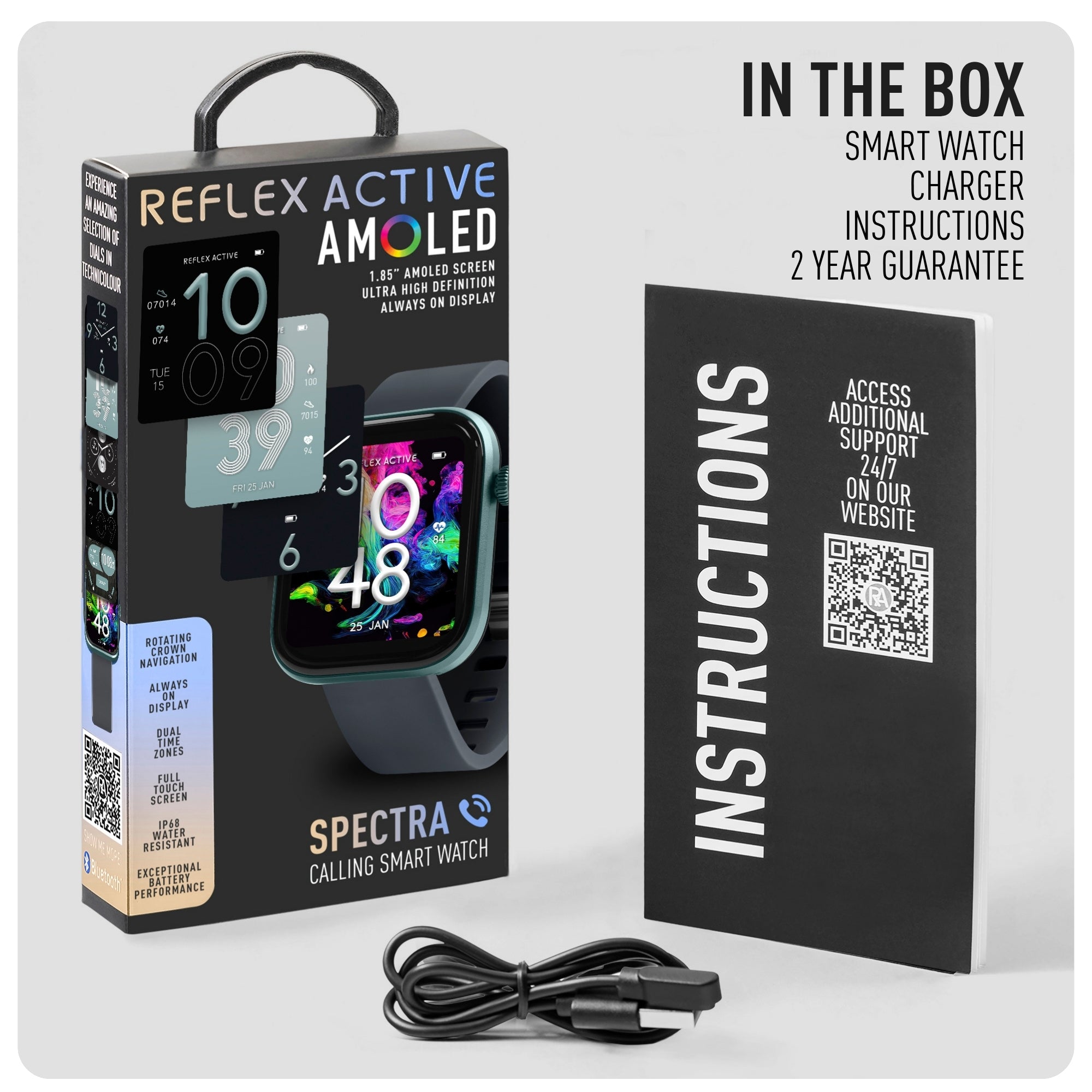 Reflex Active Spectra 300 S Lite Amoled Blue Bezel Grey Silicone smart watch — view 8