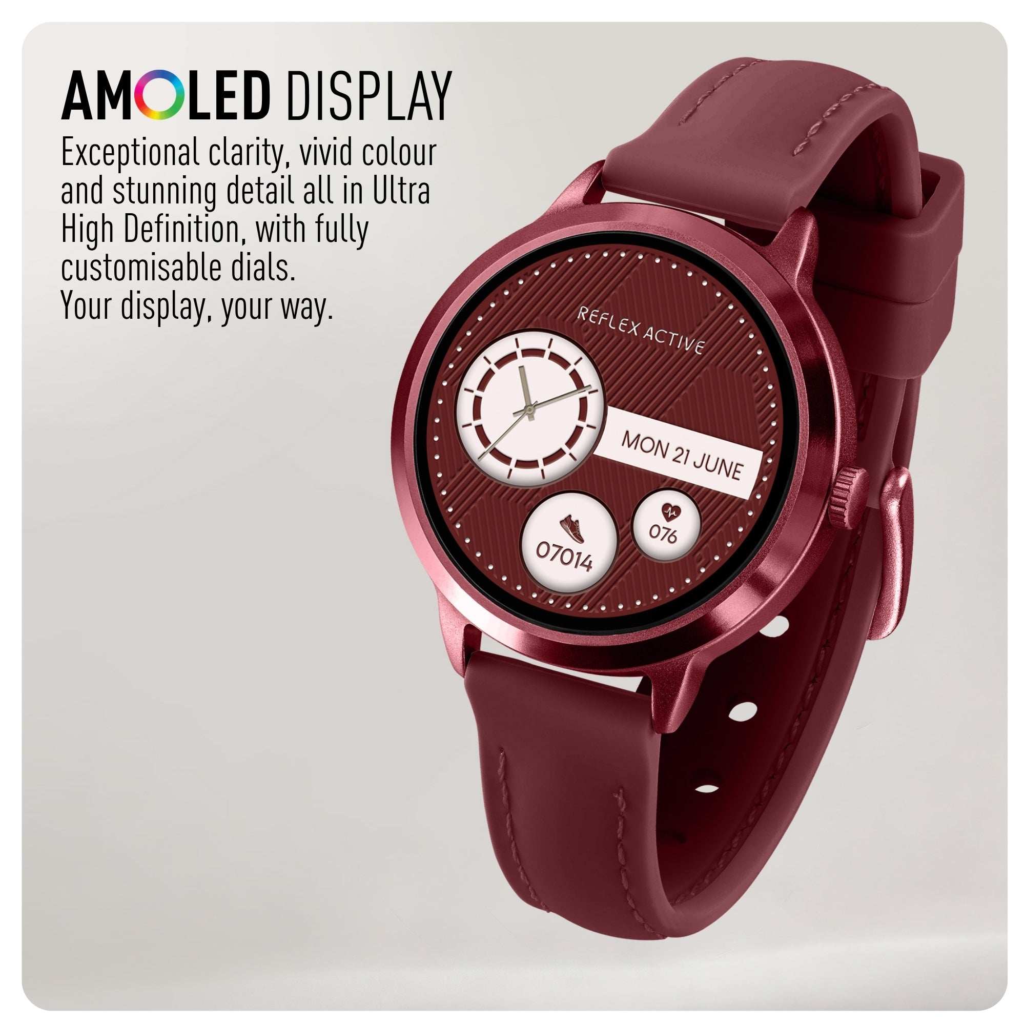 Reflex Active Spectra 300 R Amoled Burgundy Silicone smart watch — view 9