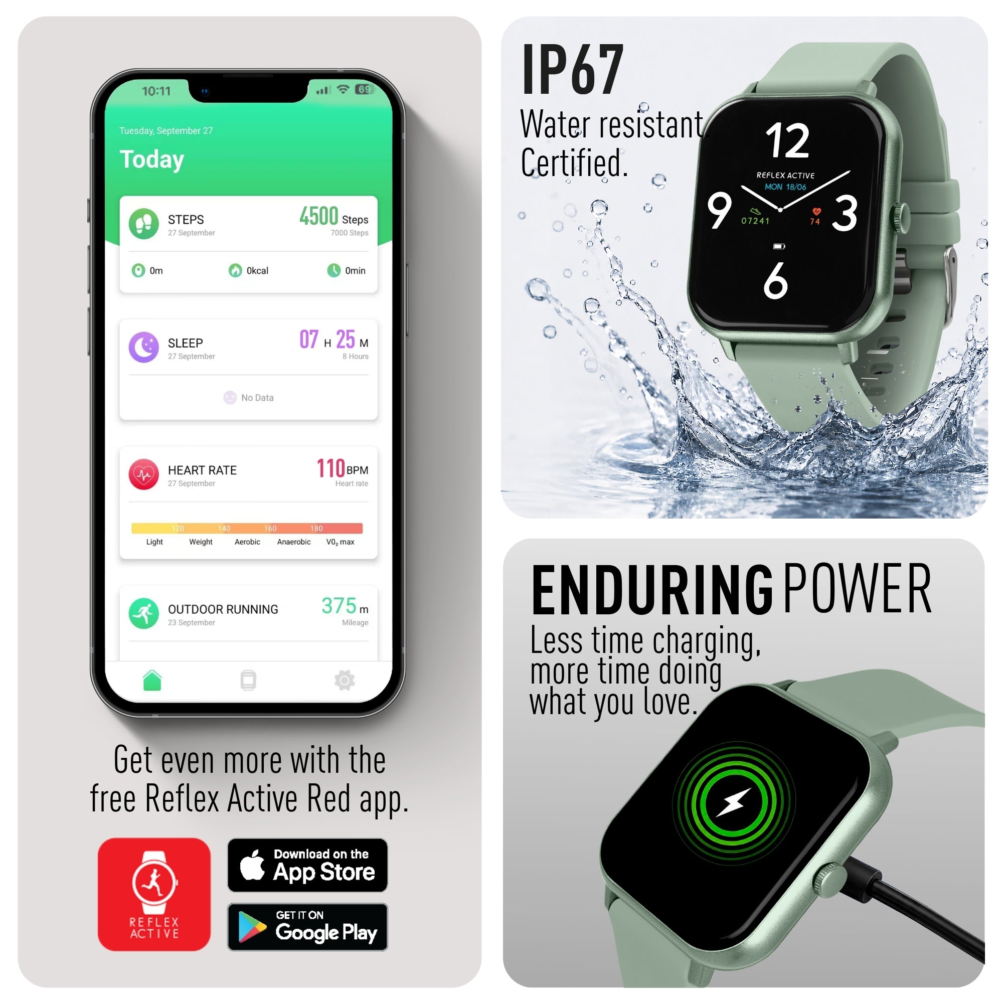 Reflex Active Nexus 100 S Lite Green Silicone smart watch — view 5