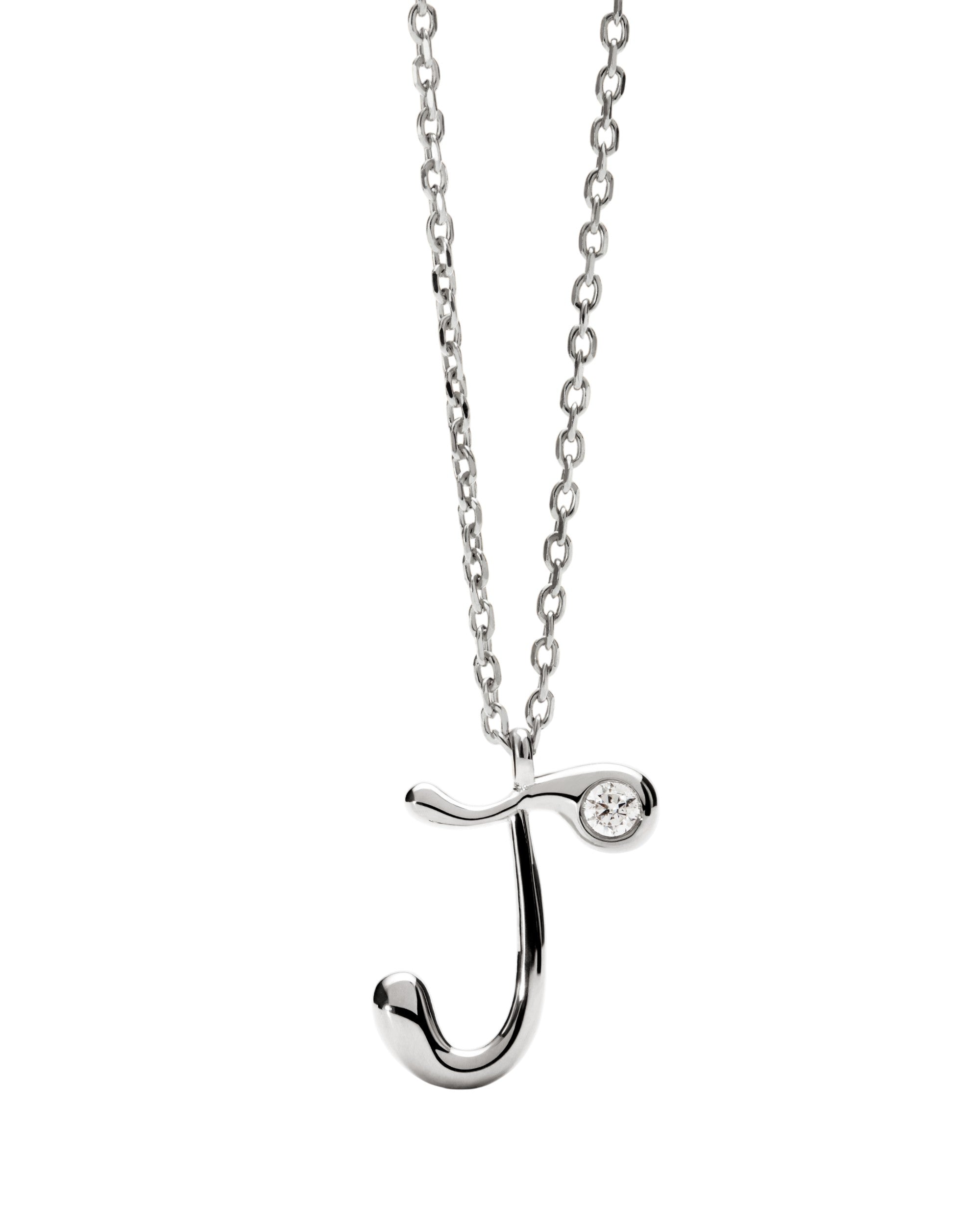 PDPAOLA Initial Letter Pendant J Necklace Silver