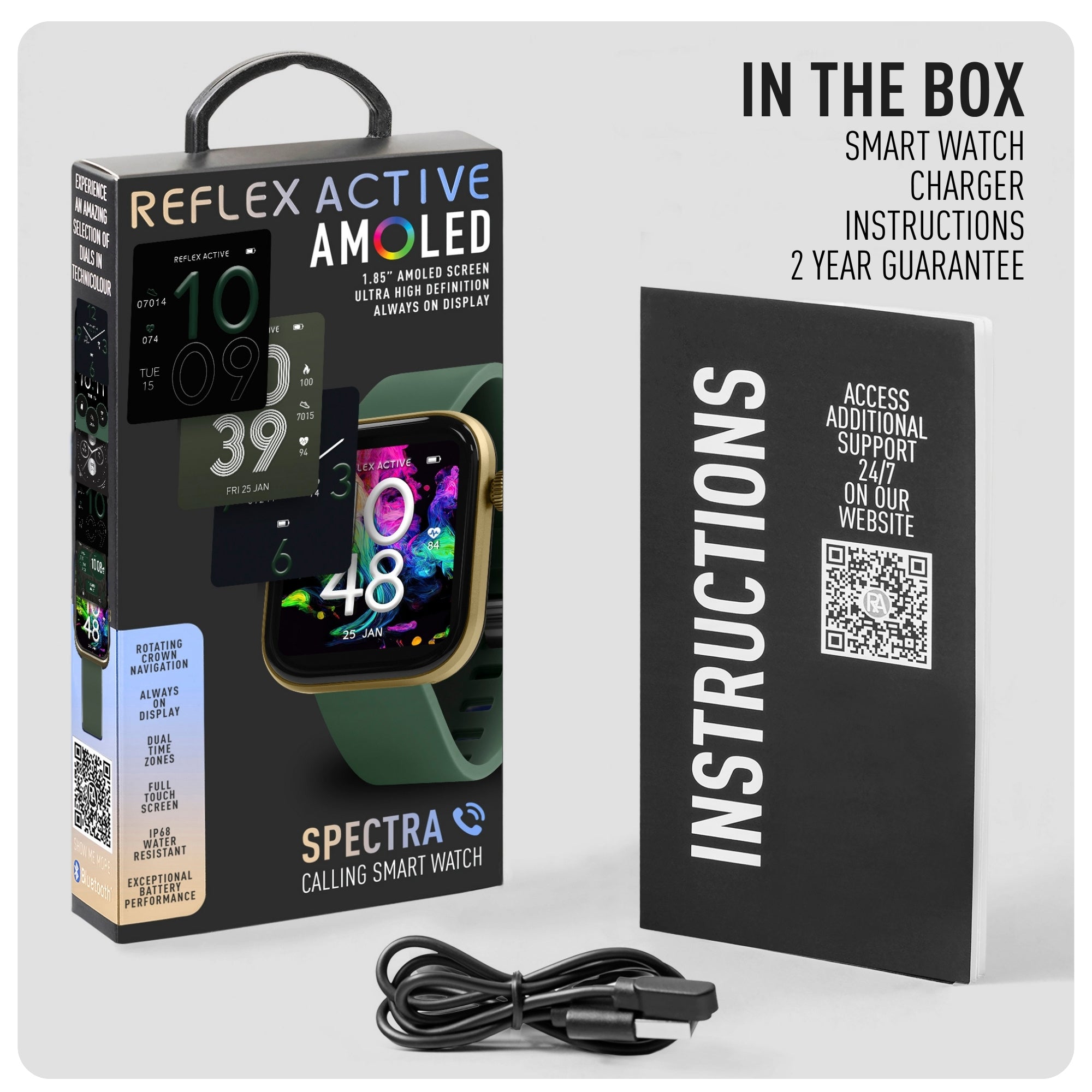 Reflex Active Spectra 300 S Lite Amoled Gold Bezel Green Silicone smart watch — view 8