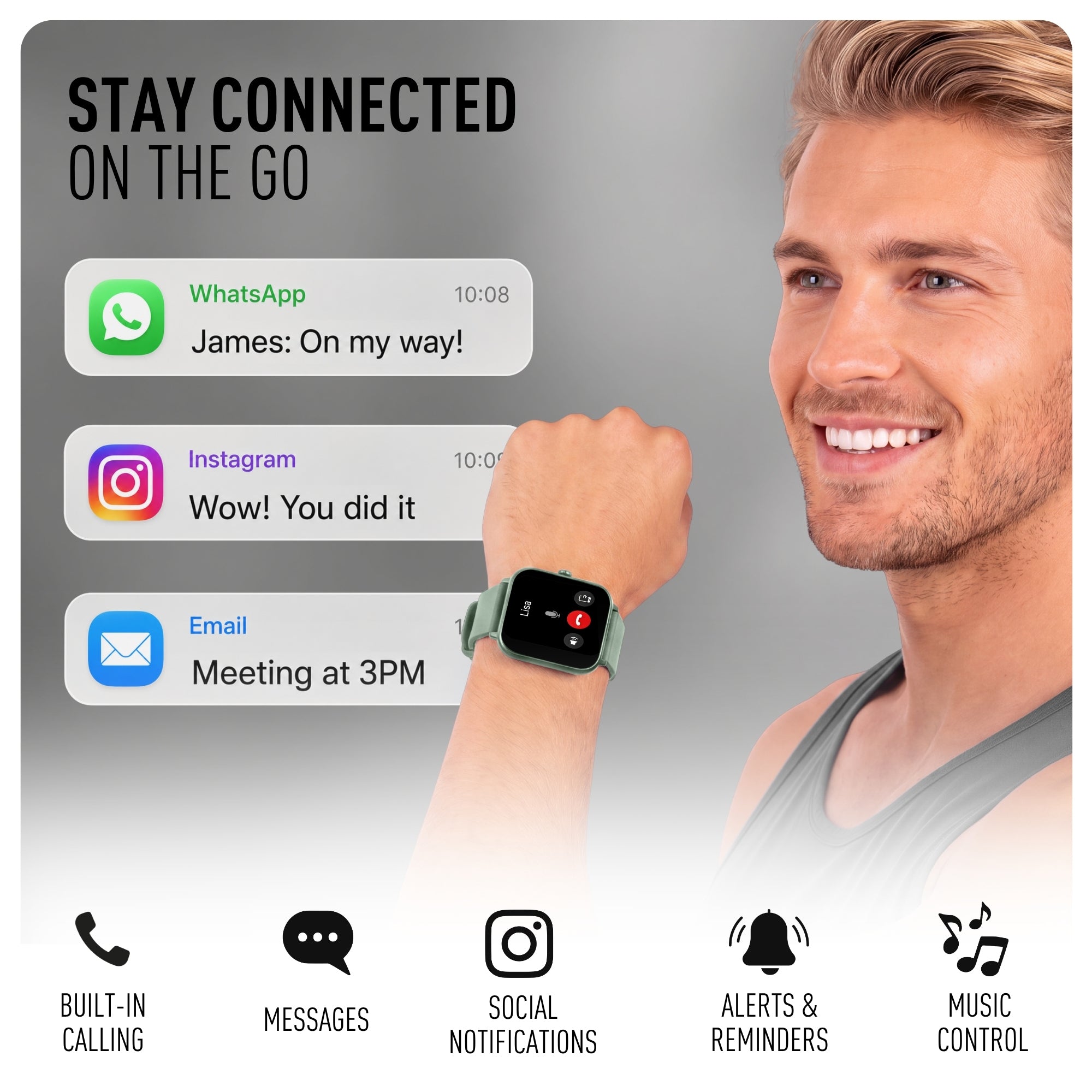 Reflex Active Nexus 100 S Lite Green Silicone smart watch — view 4