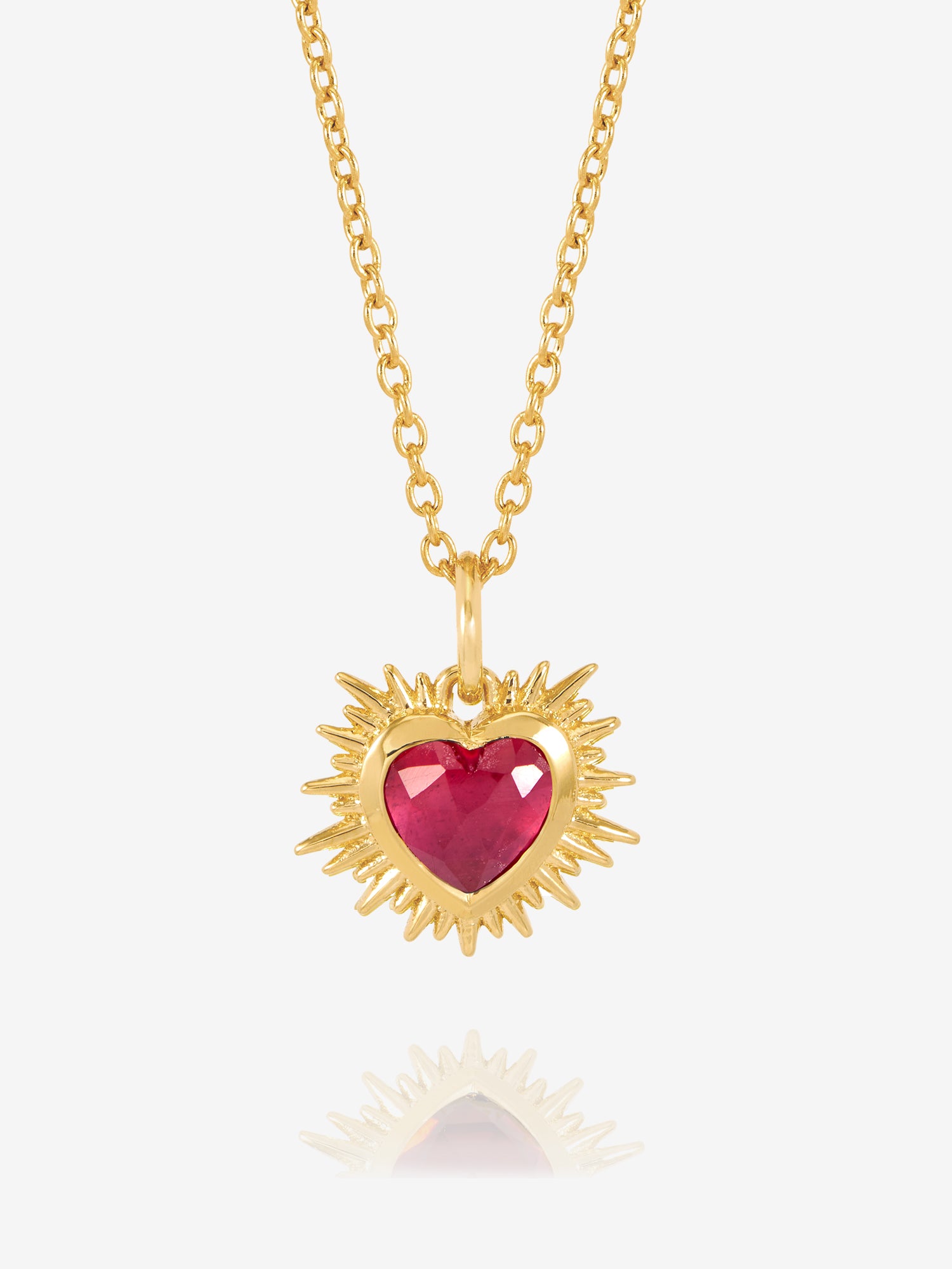 Rachel Jackson Electric Love Birthsone Heart Necklace Gold JULY