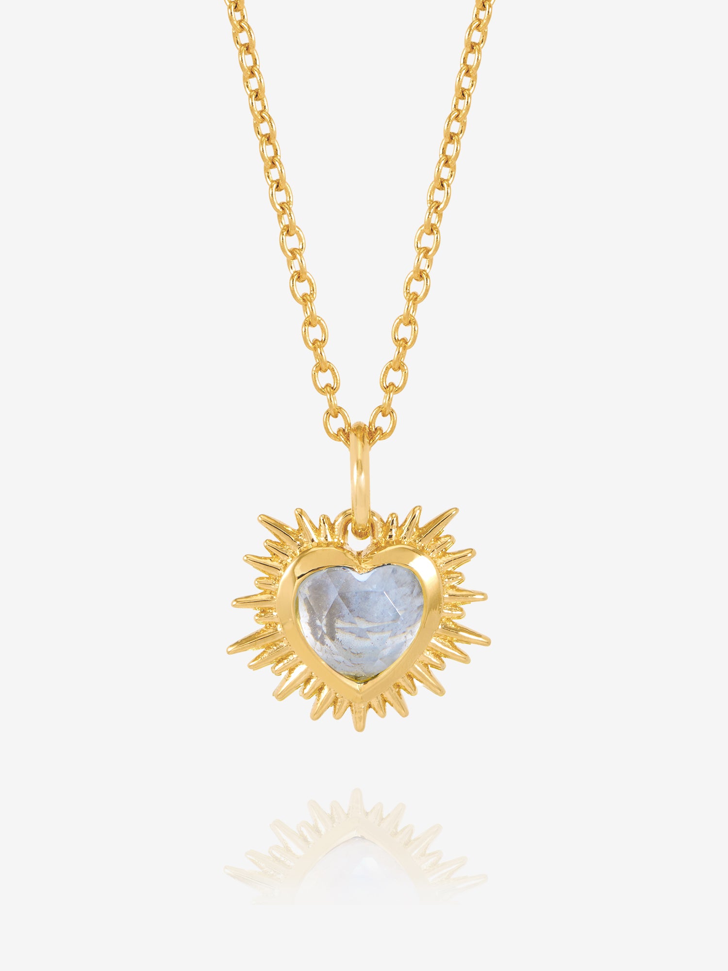 Rachel Jackson Electric Love Birthsone Heart Necklace Gold MARCH