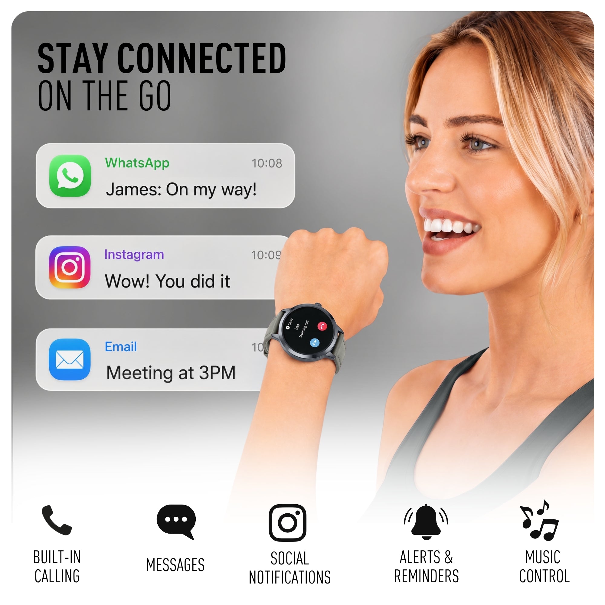 Reflex Active Spectra 300 R Amoled Grey Silicone smart watch — view 6