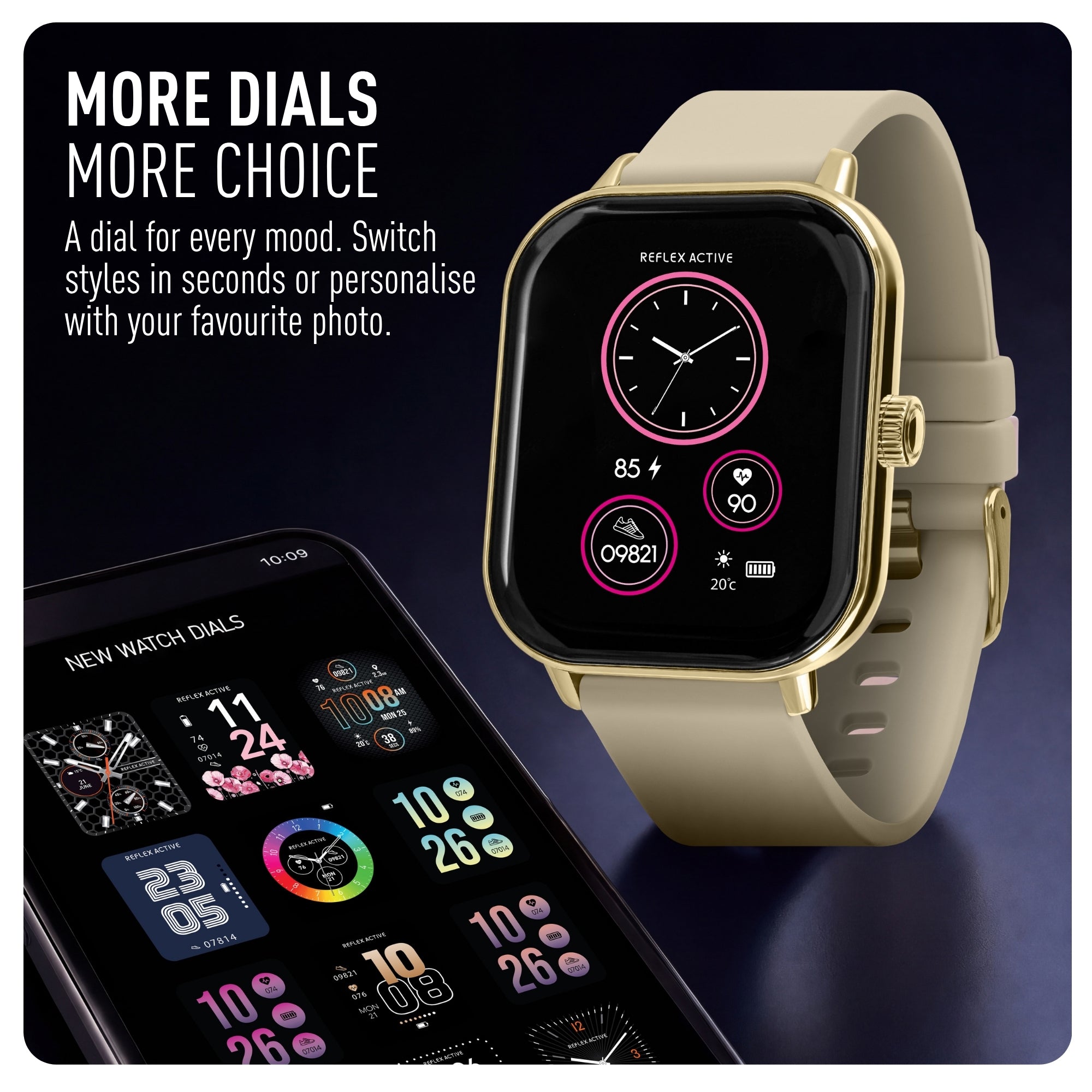 Reflex Active Nexus 100 S Gold Case Cream Silicone smart watch — view 5
