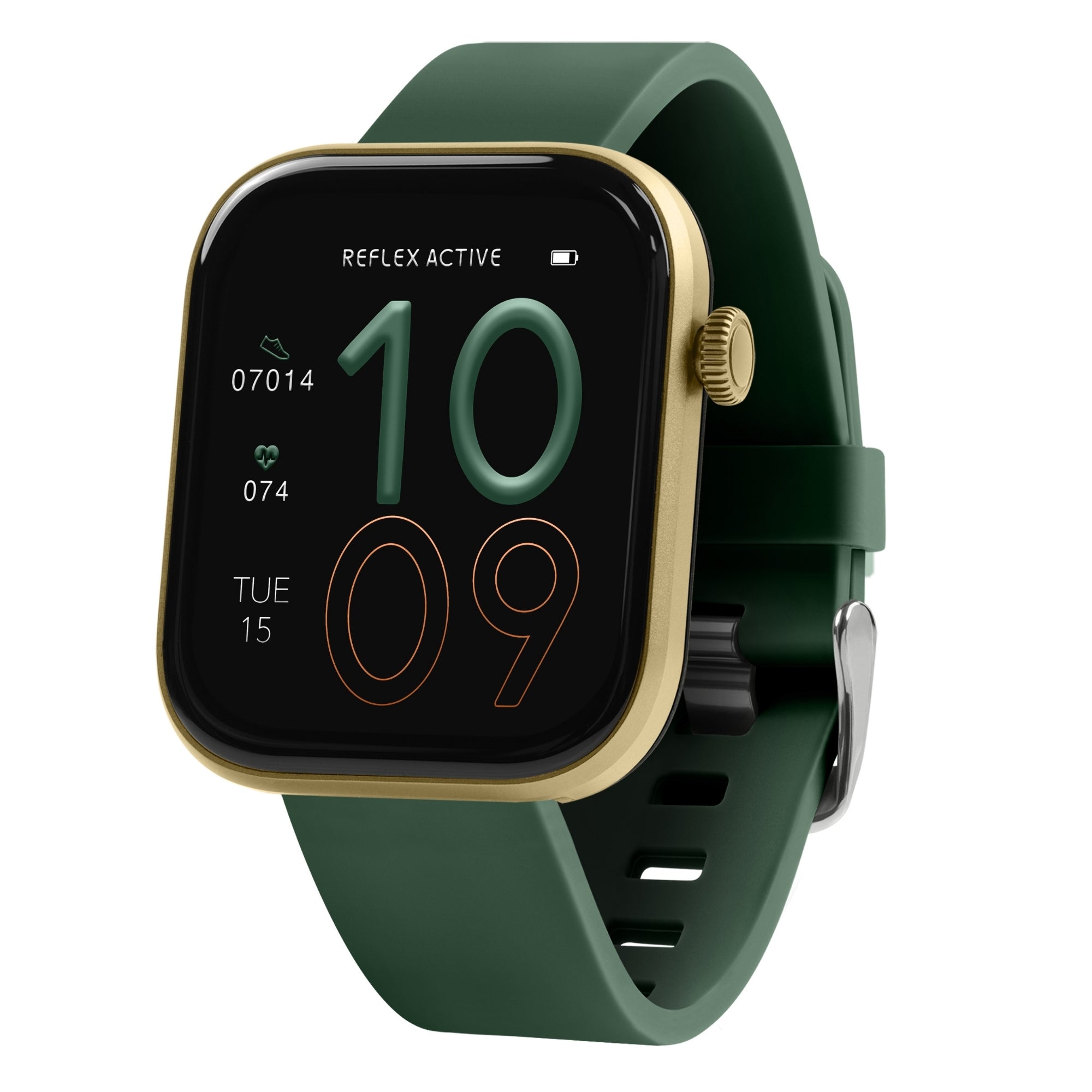Reflex Active Spectra 300 S Lite Amoled Gold Bezel Green Silicone smart watch