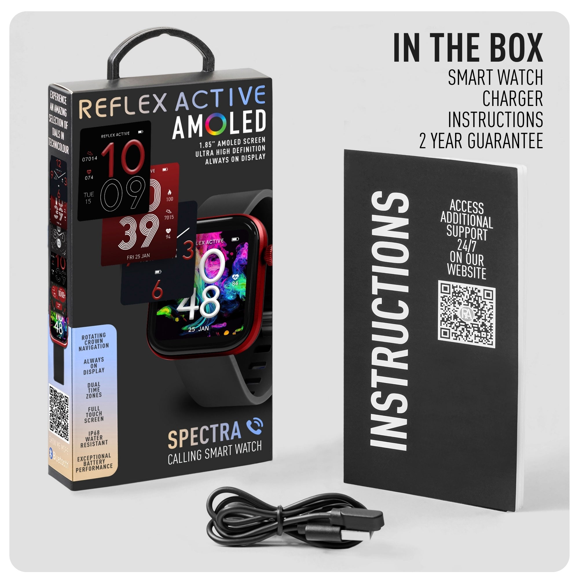 Reflex Active Spectra 300 S Lite Amoled Red Bezel Black Silicone smart watch — view 8