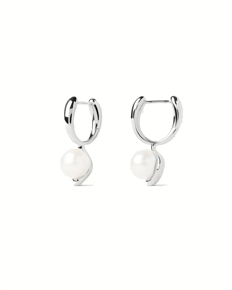 PDPAOLA La Perla Mini Hoop Earrings Silver