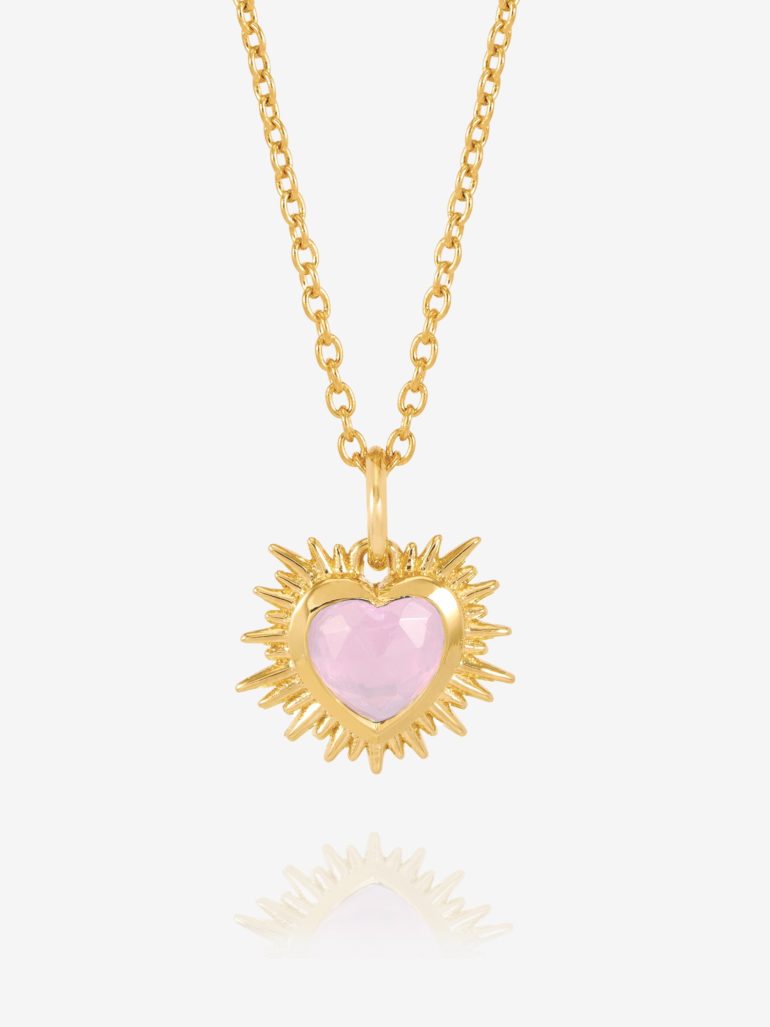 Rachel Jackson Electric Love Birthsone Heart Necklace Gold OCTOBER