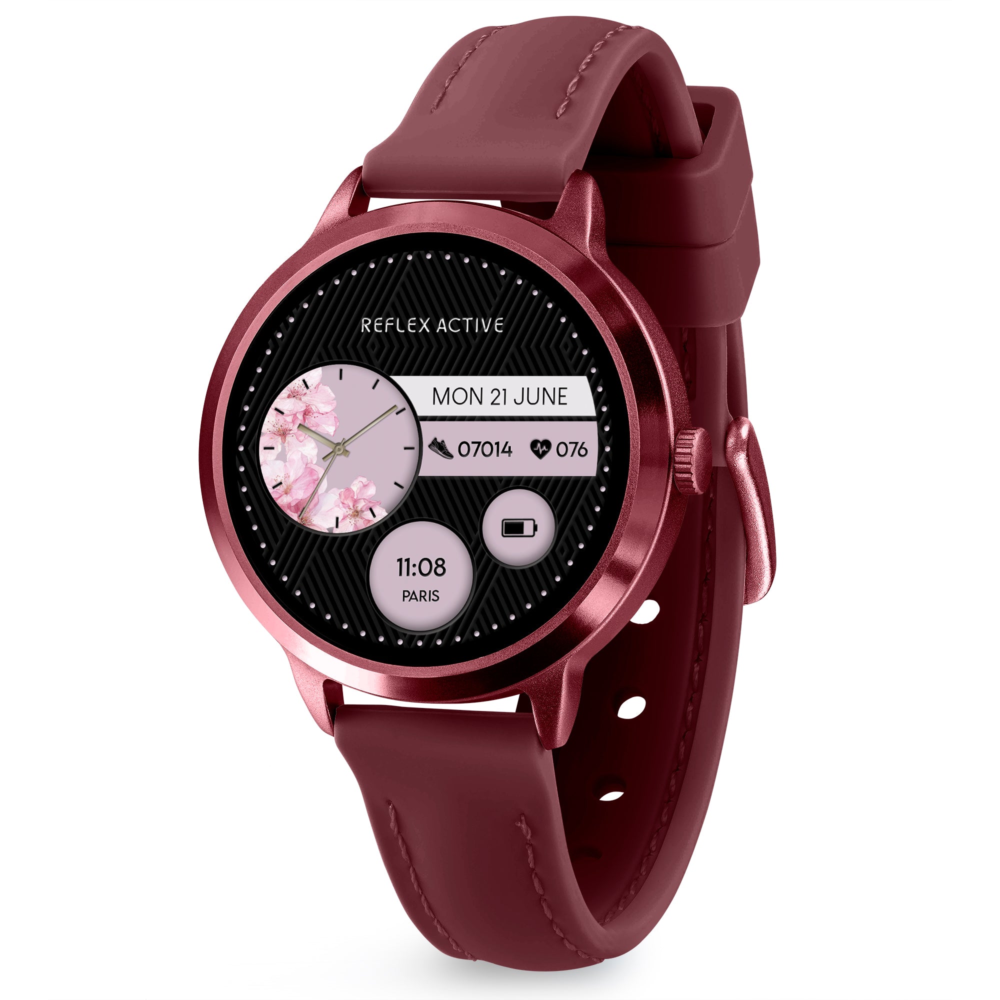 Reflex Active Spectra 300 R Amoled Burgundy Silicone smart watch