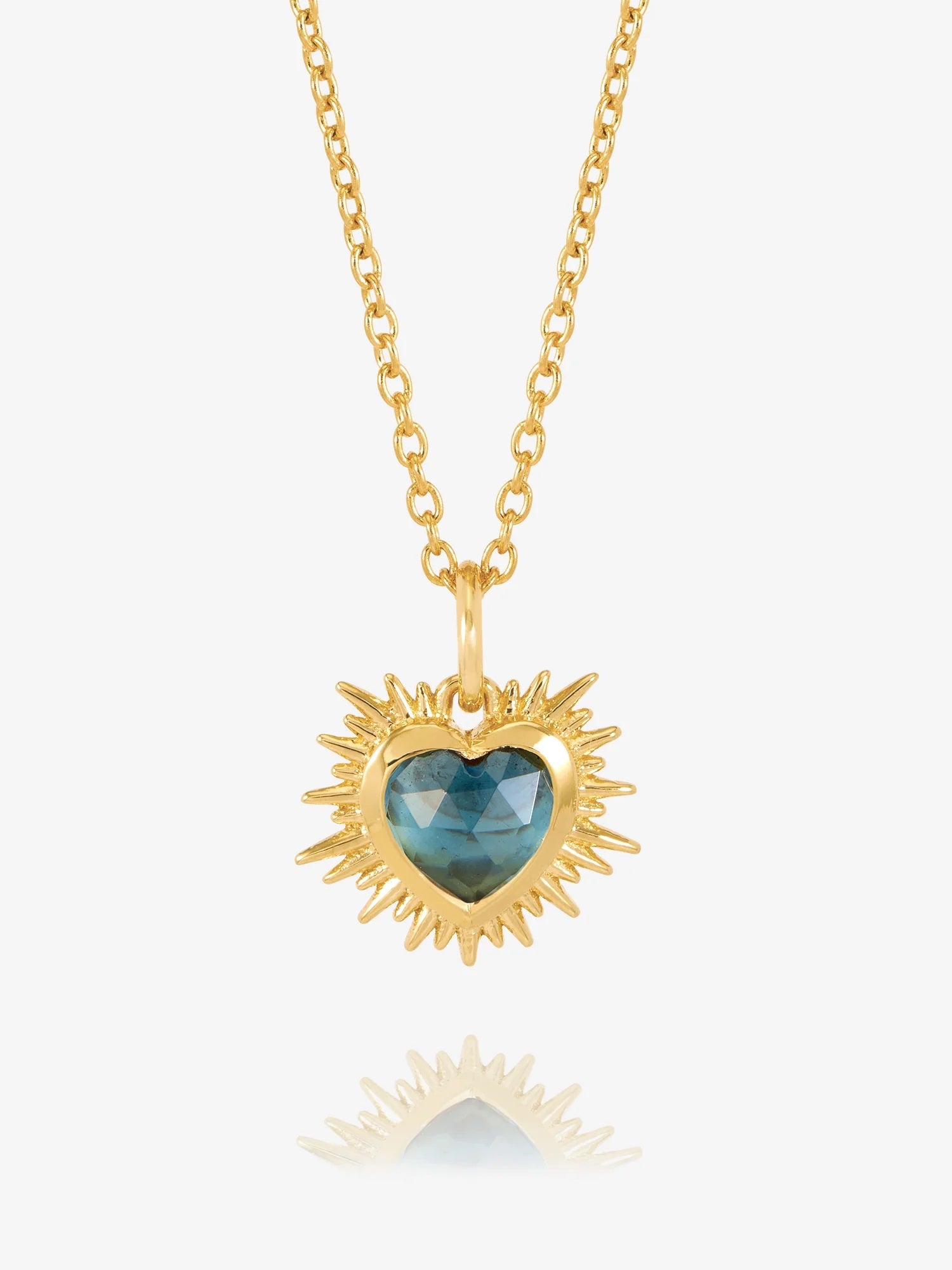 Rachel Jackson Electric Love Birthsone Heart Necklace Gold DECEMBER