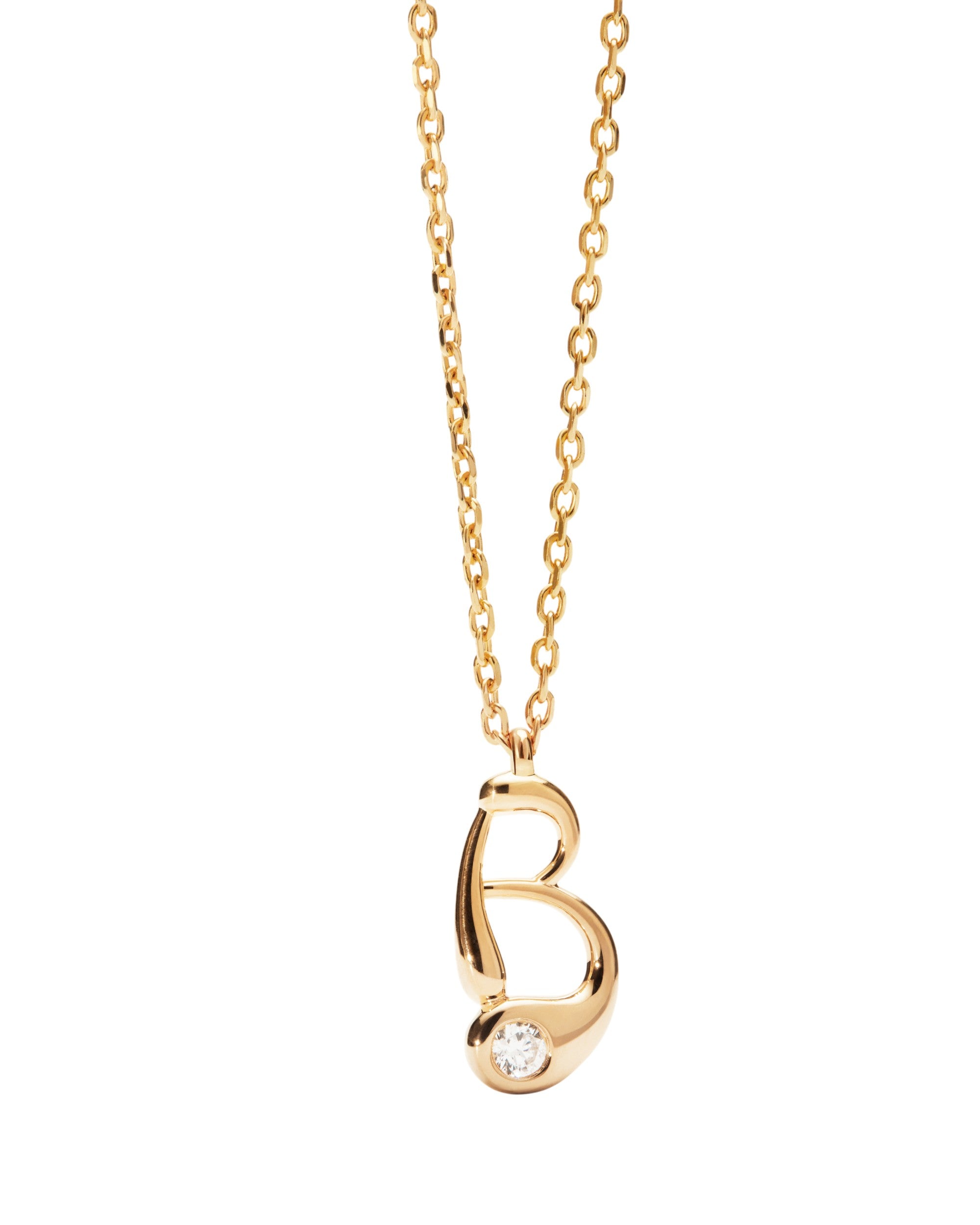 PDPAOLA Initial Letter B Pendant Gold Plated Women's Necklace CO01-B75-U