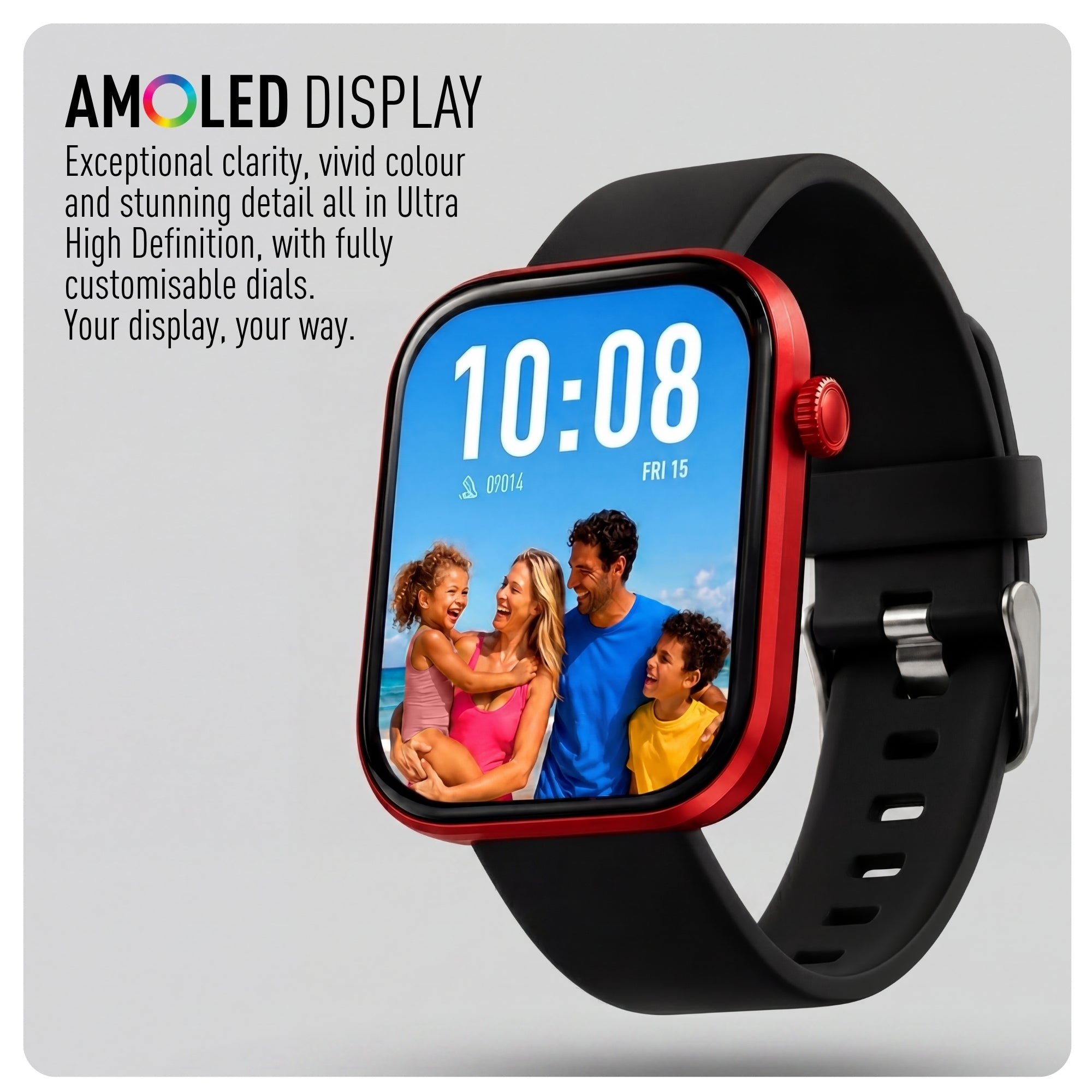 Reflex Active Spectra 300 S Lite Amoled Red Bezel Black Silicone smart watch — view 7