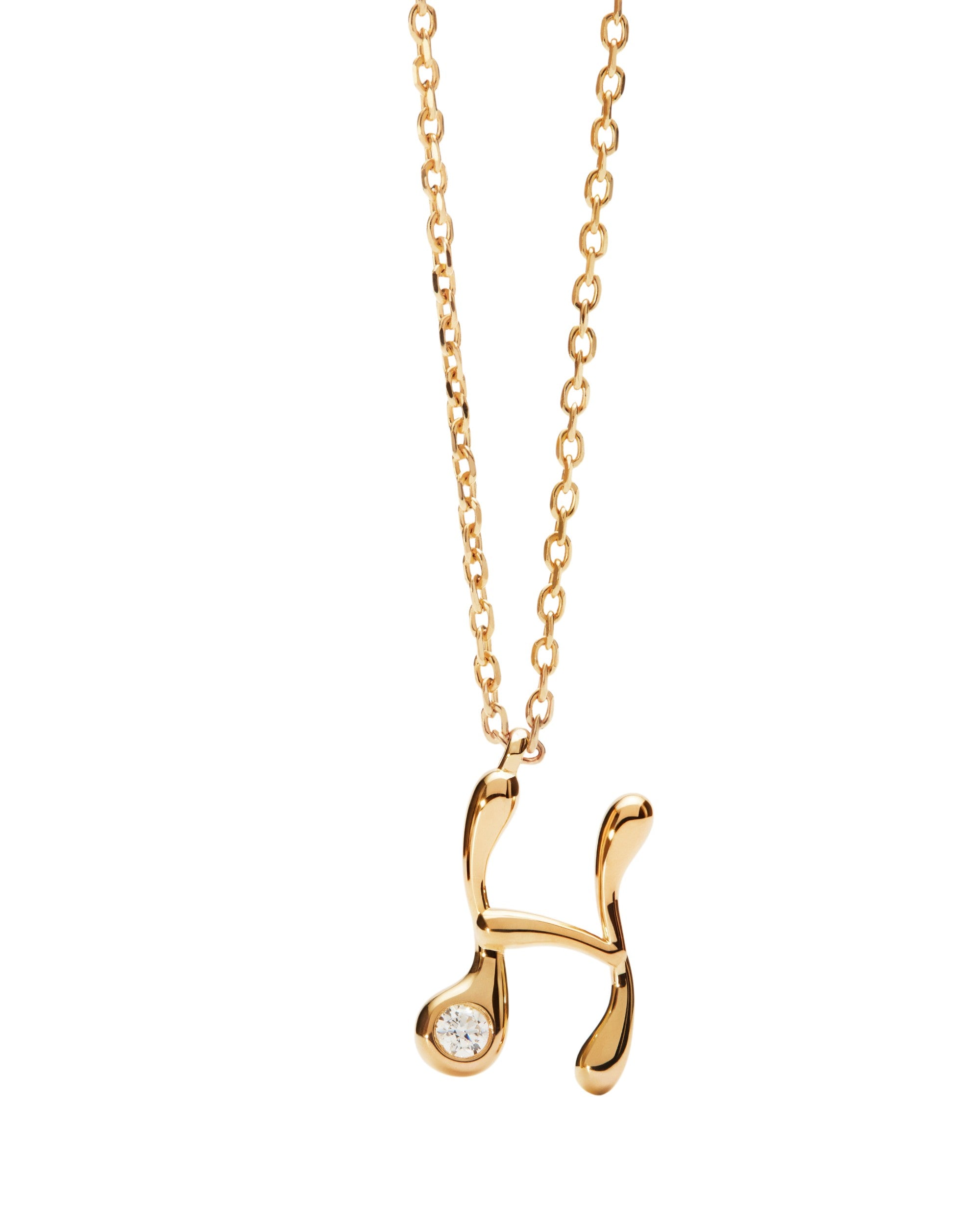 PDPAOLA Initial Letter Pendant H Necklace Gold