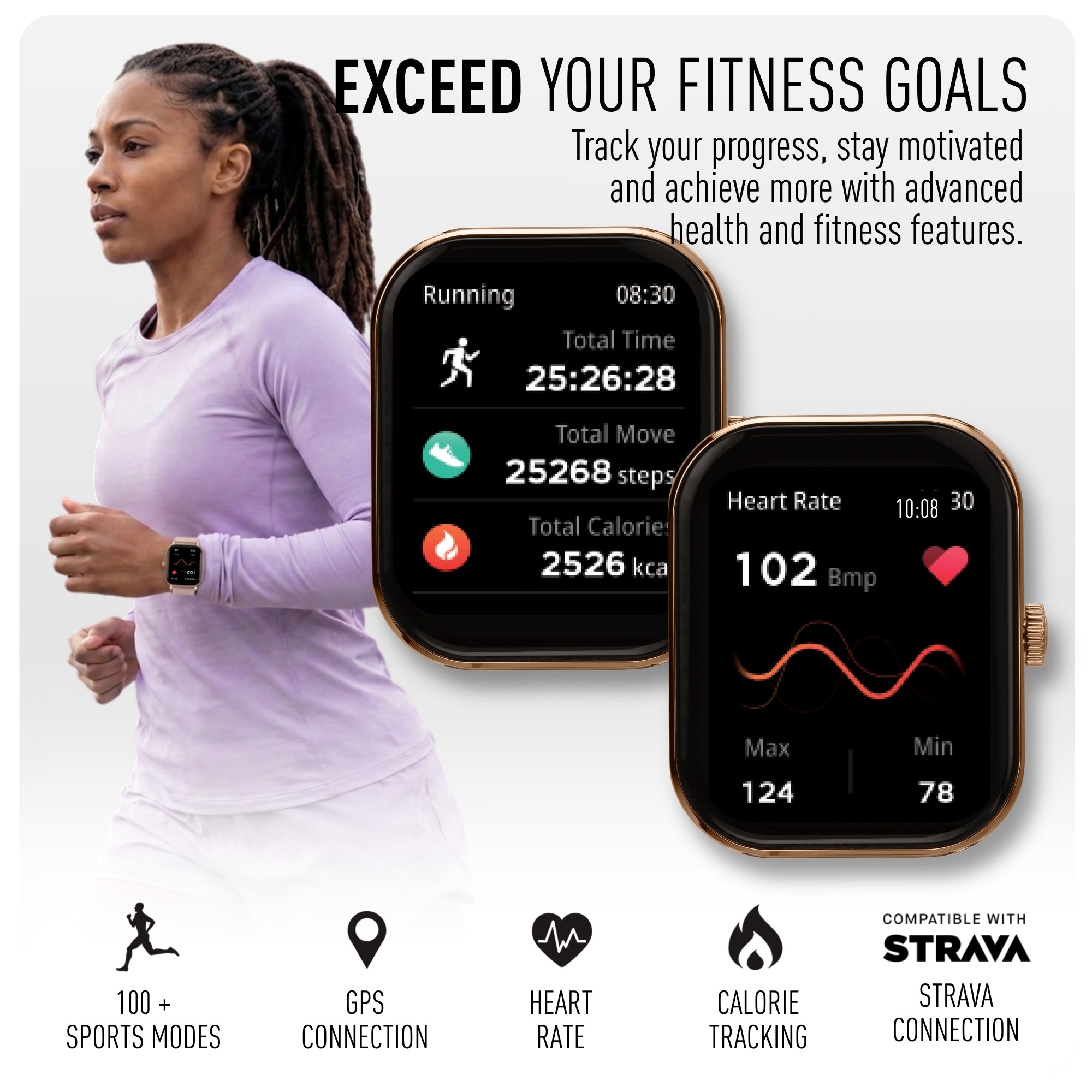 Reflex Active Nexus 100 S Rose Case Pink Silicone smart watch — view 2