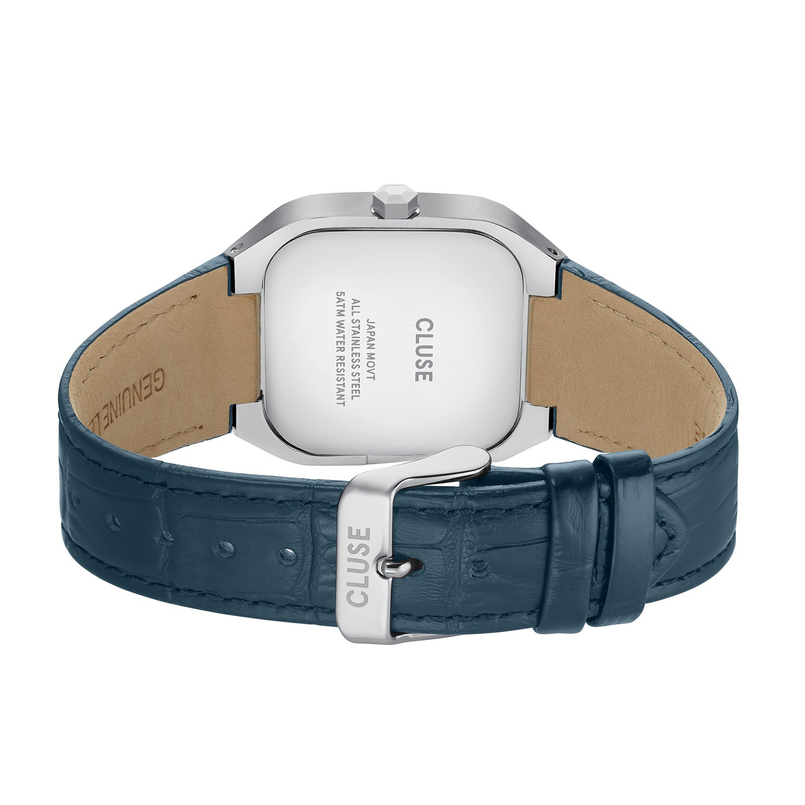 CLUSE Quadrus Multifunction watch, blue dial, blue leather strap CW26207, strap detail
