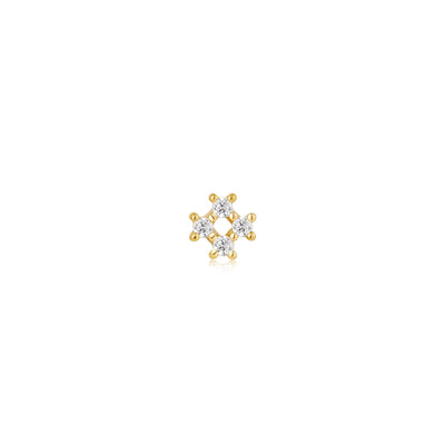 Ania Haie Gold Sparkle Cross Barbell Single Earring E047-13G