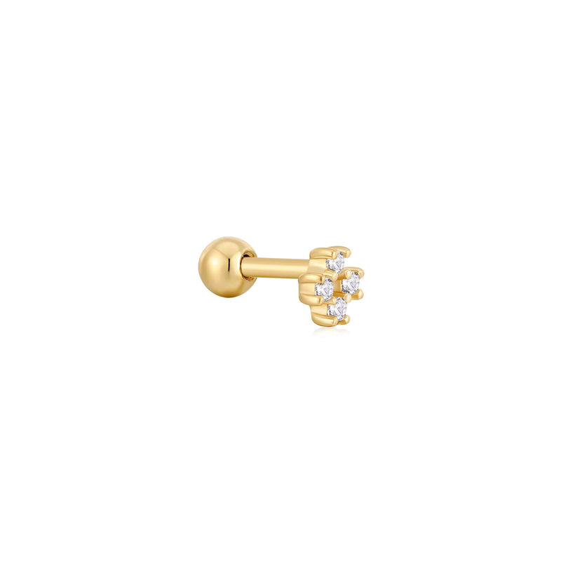 Ania Haie Gold Sparkle Cross Barbell Single Earring E047-13G