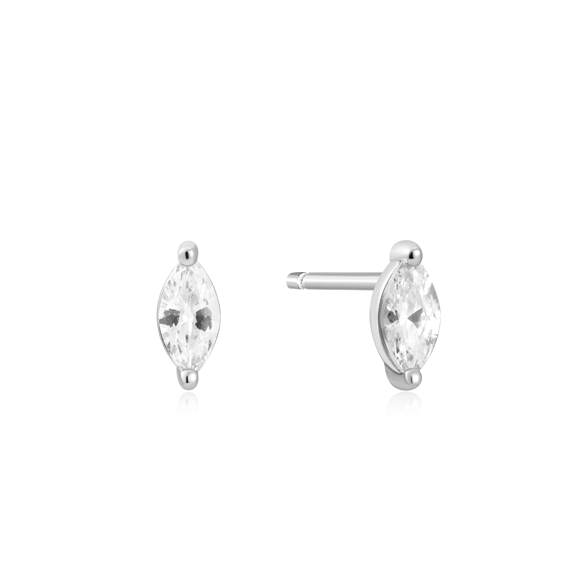 Ania Haie Silver Marquise Stud Earrings Modern Luxury Design