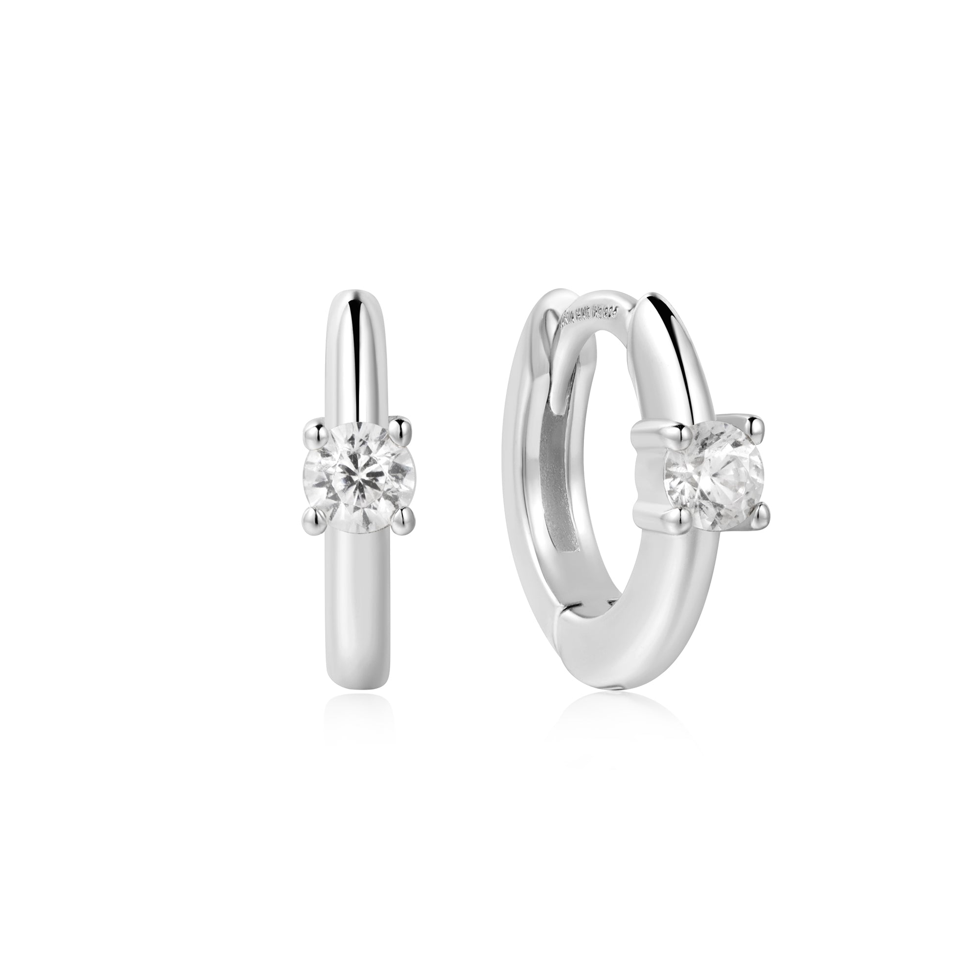 Ania Haie Silver Cubic Zirconia Huggies Sparkle Everyday Style