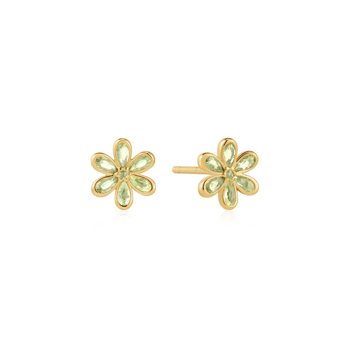 Ania Haie Gold Mint Green Floral Stud Earrings