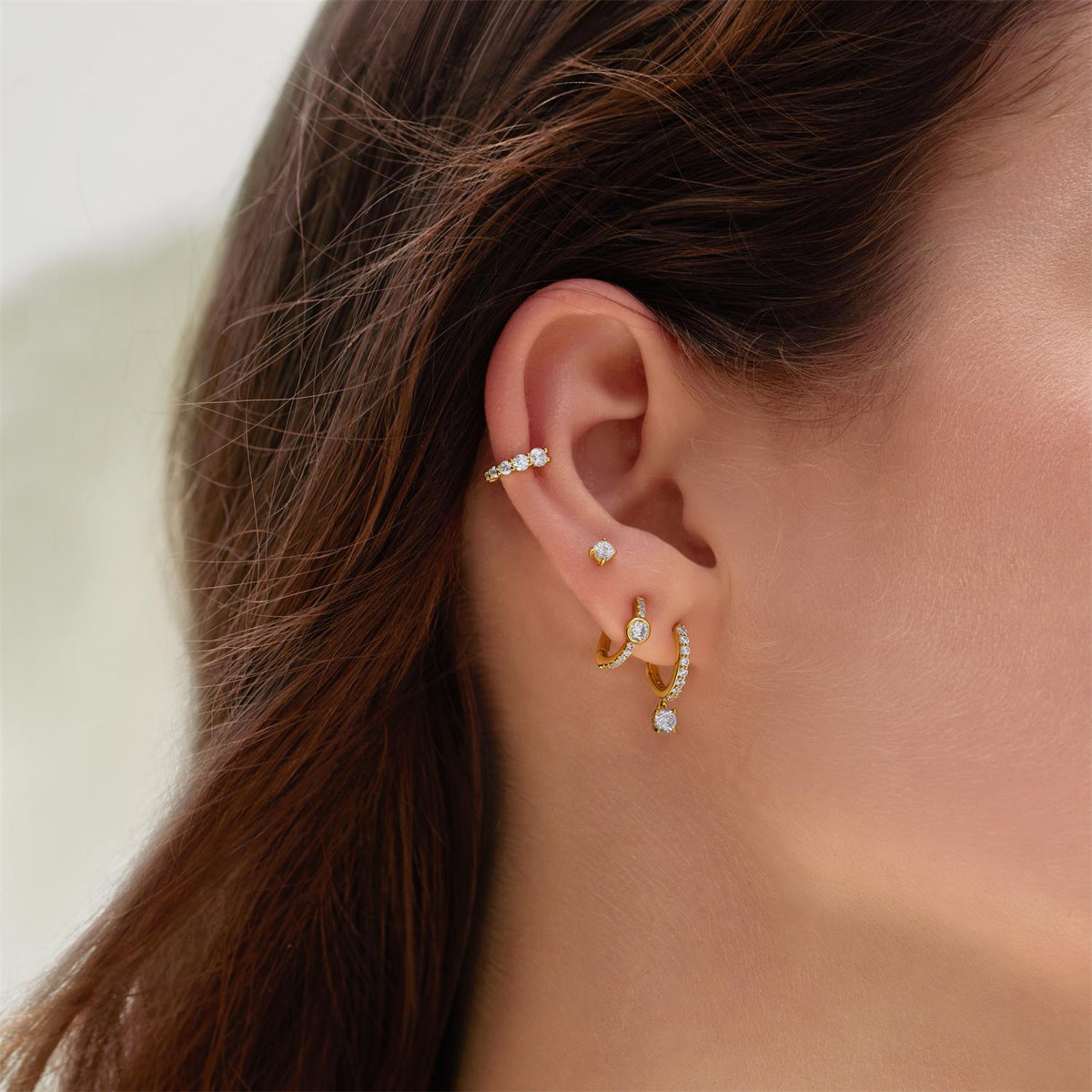 Ania Haie Gold Dangling Sparkle Huggie Hoop Earrings